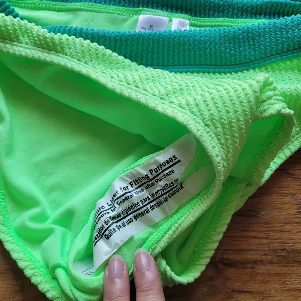 Salt + Cove Women's Juniors' Green Colorblocked Bikini Bottom Lot Of (3) Size XL